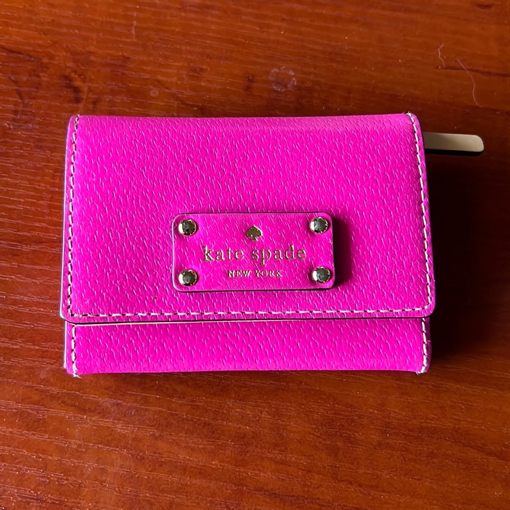 Kate Spade Wallet- Pink Small Flap with Keyring